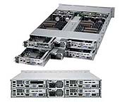 Platforma 2022TG-H6RF, H8DGT-HLF, SC827HQ-R1620B, 2U, Four Nodes, Dual Opteron 6000 Series, DDR3