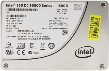 SSD 2.5 80GB Intel DC S3500 MLC Bulk Sata 