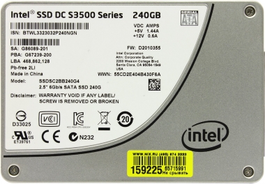  SSD 2.5' 240GB Intel DC S3500 MLC Bulk Sata 3