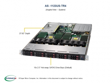Supermicro AMD EPYC A+ Server 1123US-TR4 Dual Socket, 10x 2,5'' HDD, Quad Gigabit 