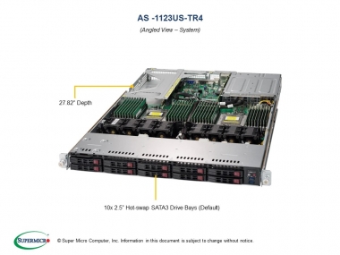 Platforma 1123US-TR4, H11DSU-IN 119UTS-R1K02P-T, 1U, Dual EPYC 7001/2, DDR4, 4xGbE, 10x 2.5