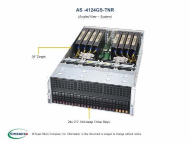 Supermicro AMD EPY A+ Server 4124GS-TNR, Dual Socket, 8x GPU, 2x 1G LAN, 4x NVMe