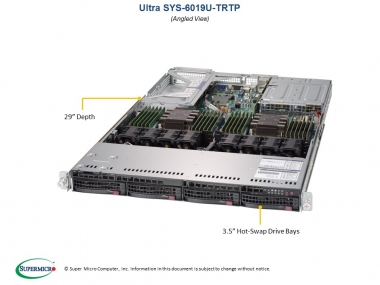 SUPERMICRO RACK 1U 2xSKL 6019U-TRTP (Complete System Only)