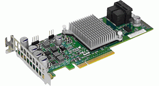 Supermicro 8 internal ports, low-profile, 12Gb/s per port- Gen-3, 122HDD - HBA AOC-S3008L-L8E