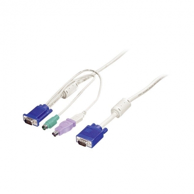 LevelOne KVM 1 to 3 Combo Kabel 5m