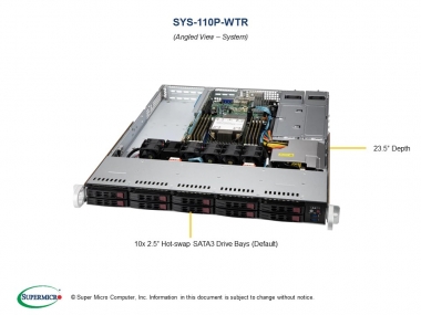 Serwer Supermicro SYS-110P-WTR 1U WIO Redudant dual 10GbE