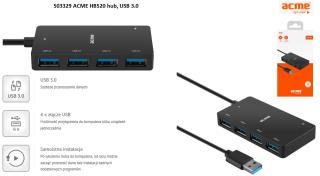 Hub USB Acme HB520, 4 porty USB 3.0, wtyk USB 3.0