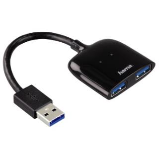 Hub USB Hama ''MOBI'' 2xUSB 3.0 czarny