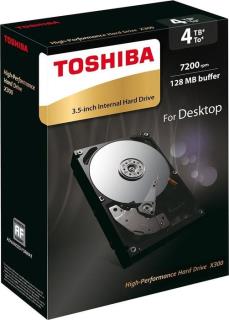 TOSHIBA HDD X300 4TB, SATA III, 7200 rpm, 128MB cache, 3,5'', RETAIL