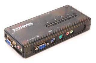 Switch KVM Edimax EK-PAK4 4xPS2 z kablami, audio i mic