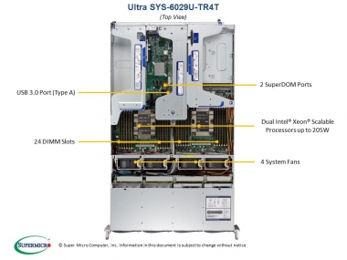 SUPERMICRO RACK 2U 2xSCALABLE 6029U-TR4T (Complete System Only)