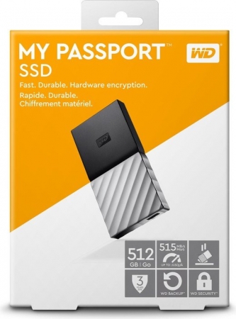 WD SSDEX 2.5' USB3.1 MY PASSPORT SSD 512GB Retail