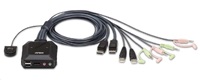 ATEN 2-port DisplayPort KVM s kabelovým přepínačem, audio foto1