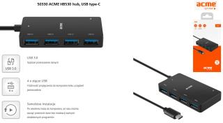 Hub USB Acme HB530, 4 porty USB 3.0, wtyk USB 3.0 type-C foto1