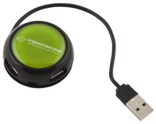 Hub USB Esperanza EA135G YOYO 4xUSB 2.0 czarno-zielony foto1