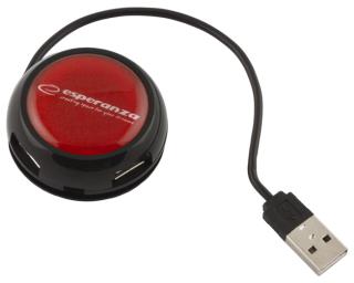 Hub USB Esperanza EA135R YOYO 4xUSB 2.0 czarno-czerwony foto1