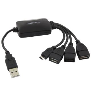 Hub USB Esperanza EA158 3xUSB 2.0 + 1x MICRO USB, czarny foto1