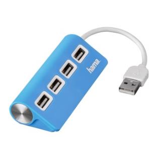 Hub USB Hama 4xUSB 2.0 niebieski foto1