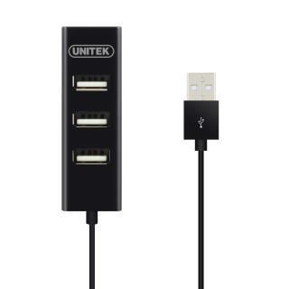 Hub USB Unitek Y-2140 4x USB 2.0 mini czarny foto1