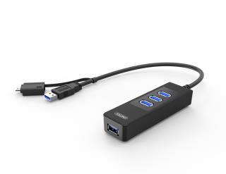 Hub USB Unitek Y-3046A 4xUSB 3.0 OTG czarny