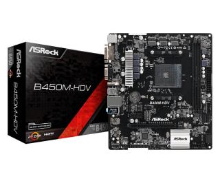 Płyta ASRock B450M-HDV /AMD B450/DDR4/SATA3/M.2/USB3.0/PCIe3.0/AM4/mATX