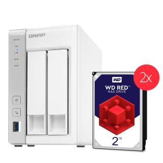 Zestaw Serwer plików NAS QNAP TS-231P + 2x Dysk WD WD20EFRX 2TB WD Red NAS